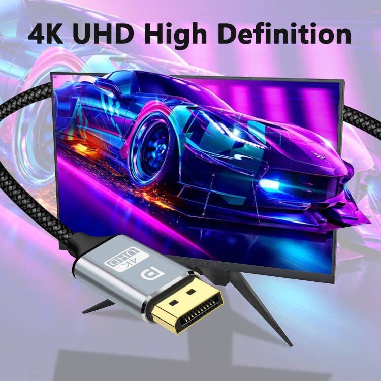 4K DisplayPort לכבל HDMI 10ft, [מעטפת אלומיניום, קלוע ניילון] מהירות גבוהה, UHD חד -כיווני DP לחוט כבל HDMI